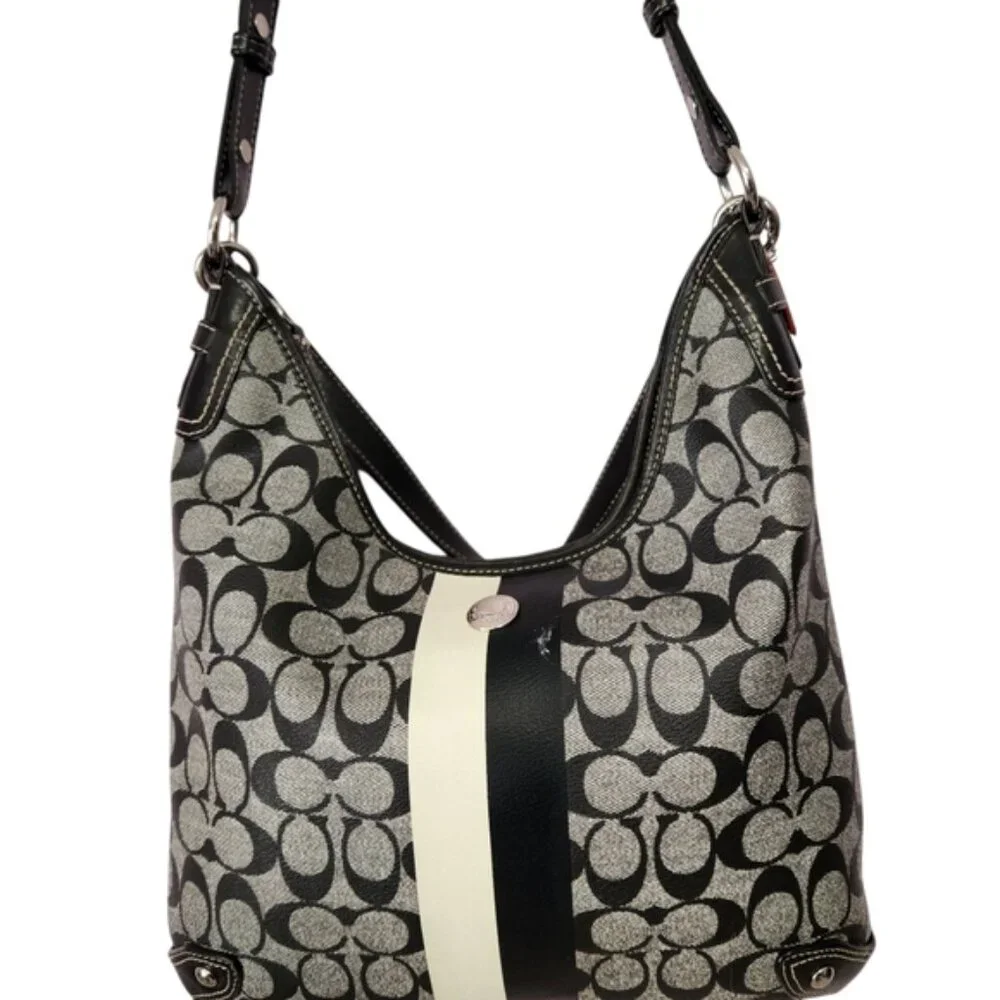 Coach# F14476 Signature Black and Gray Women's Bag - Picture 3 of 16